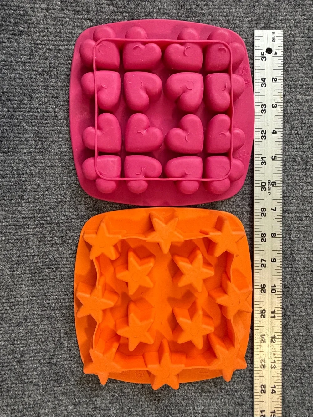 IKEA Pink Heart & Orange Star Silicone Molds